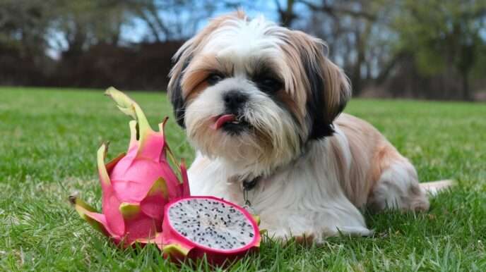 Dogs eat Dragon Fruit